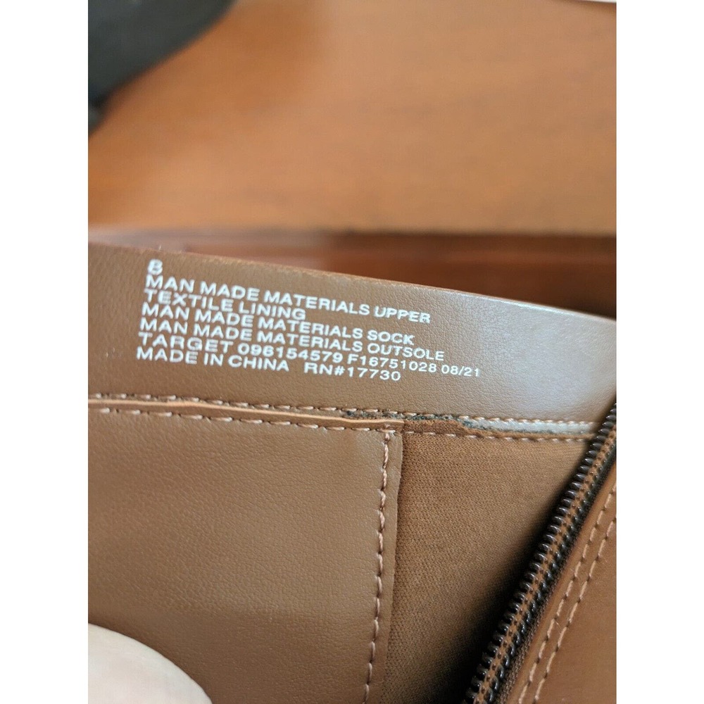 Universal Thread Women's Riding Boots Brown Leather Size 8 Zip Closure. - Picture 7 of 8
